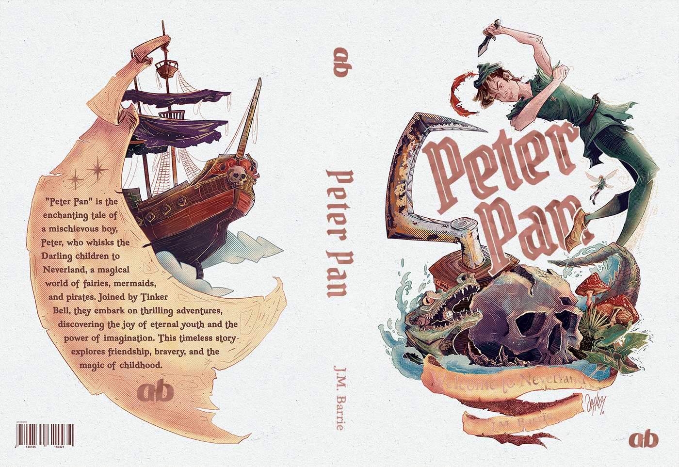 graphic design  peter pan ILLUSTRATION  art Digital Art  publishing   book design editorial Graphic Designer artwork