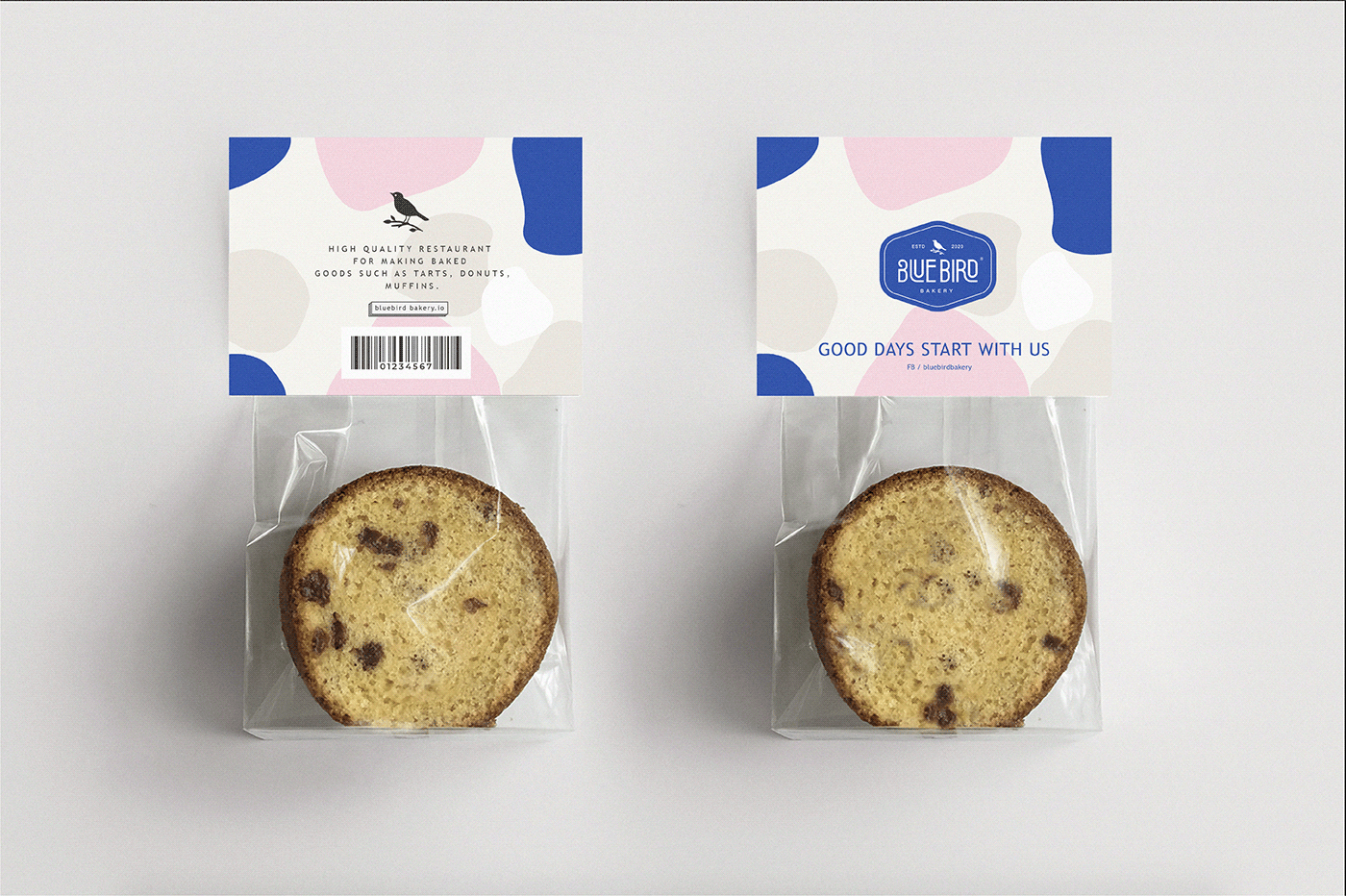 abstract bakery bird blue branding 