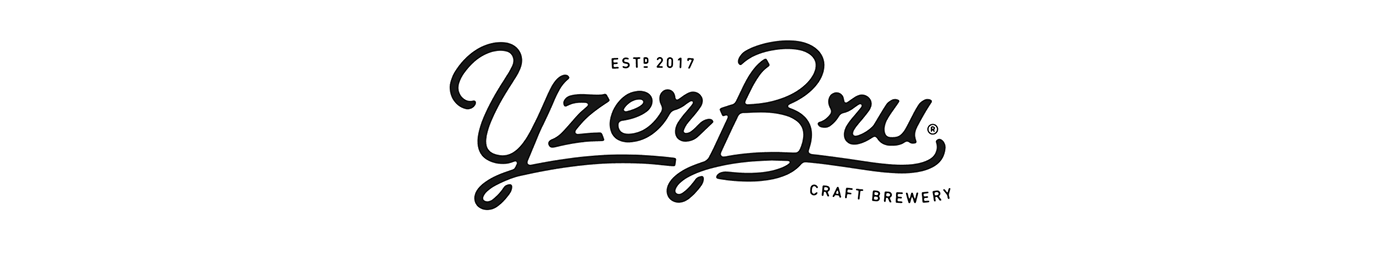 Craft brewery logo design and custom hand lettering type design logo.