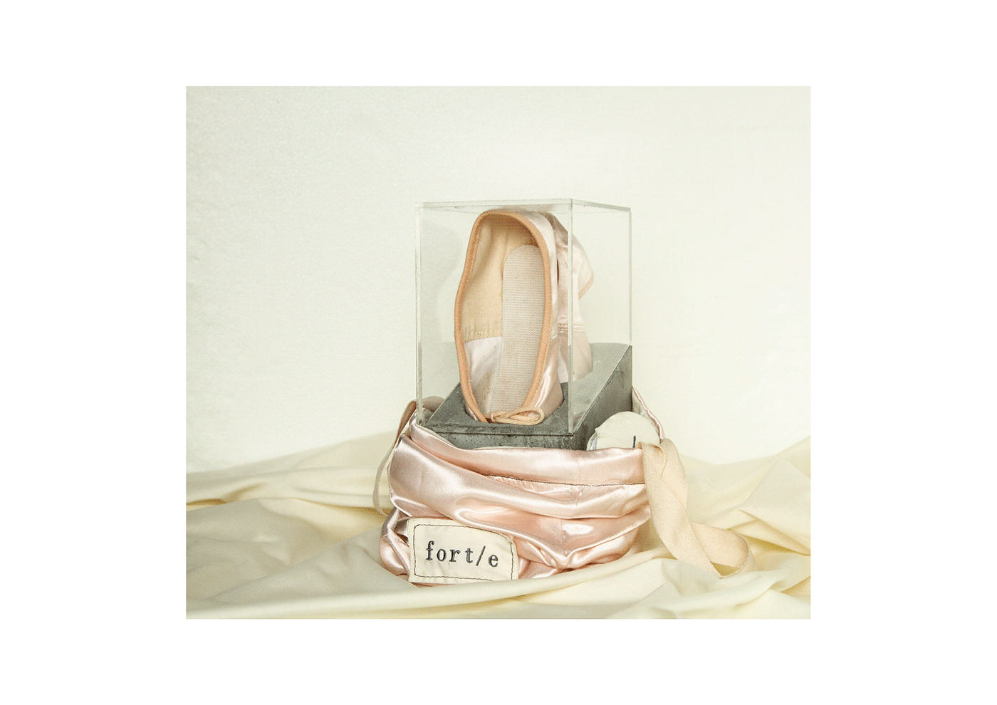ballerina ballet concrete design elegant limited edition Packaging perspex satin shoes