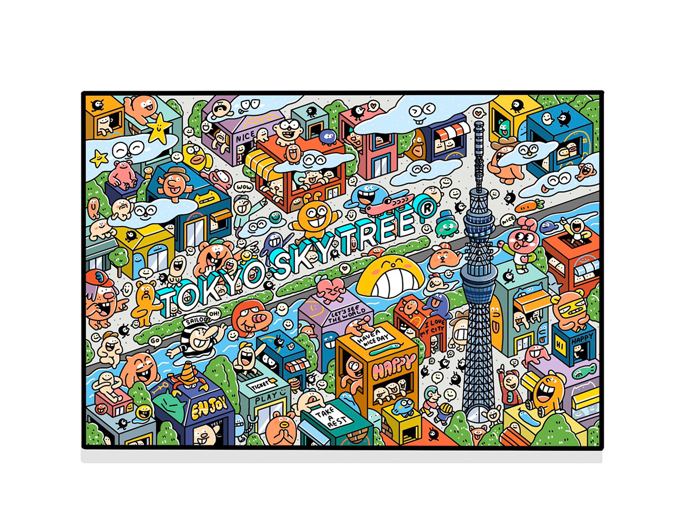 Skytree tokyo art 3Land Fun characters map town ILLUSTRATION  city