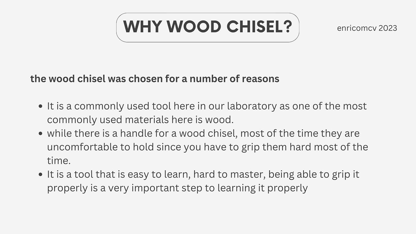 Ergonomics chisel wood product design  3D