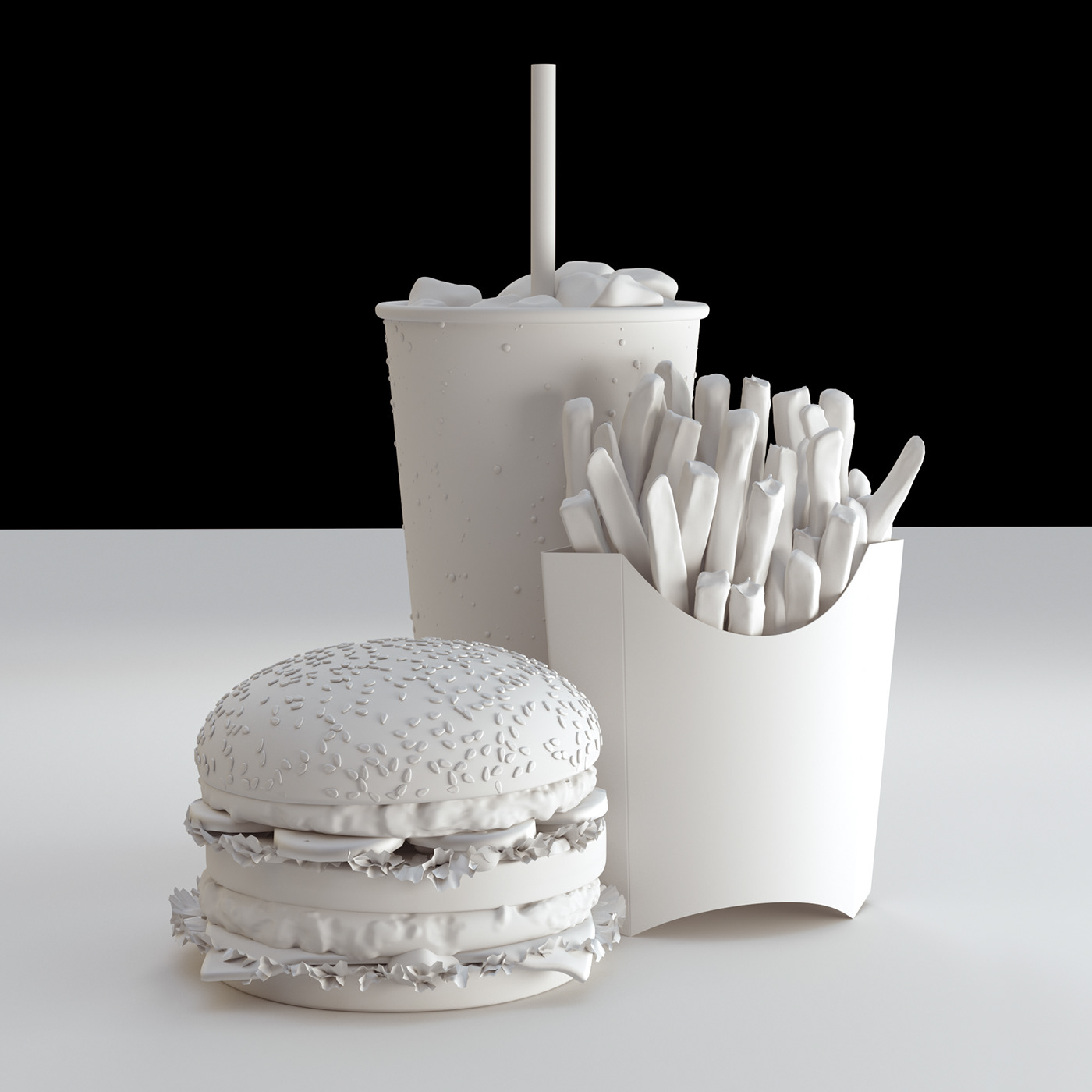 McDonalds bigmac burger 3D CG postproduction retouching  Render