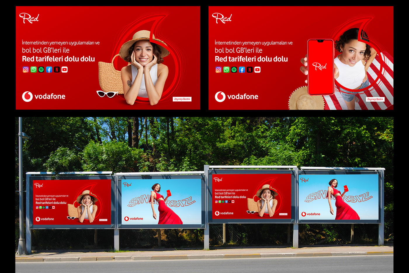Advertising  campaign vodafone Zeynep Bastık art direction  ads marketing  
