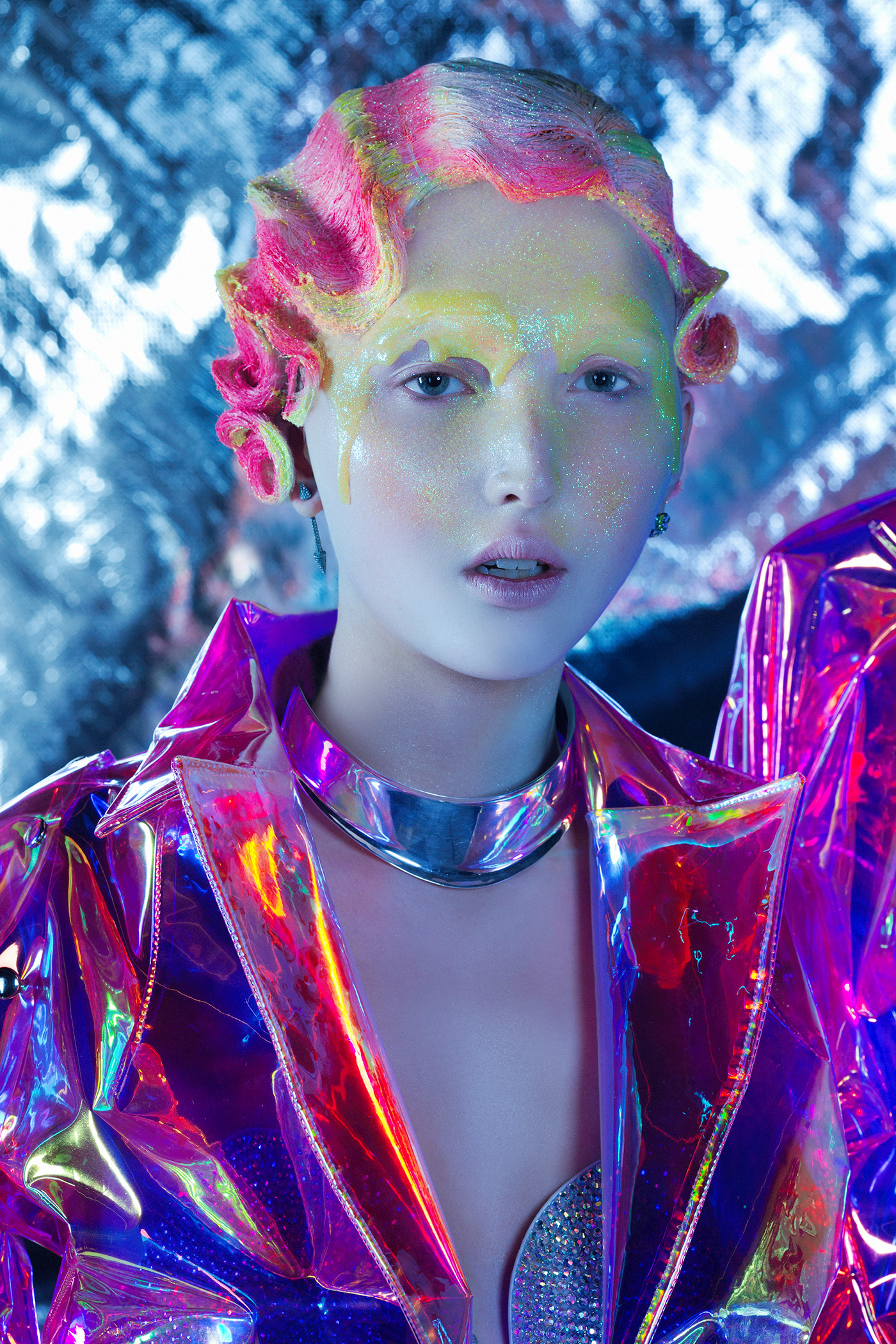 alien paper magazine avantgarde blind Alien Face bold latex Fashion  Space 