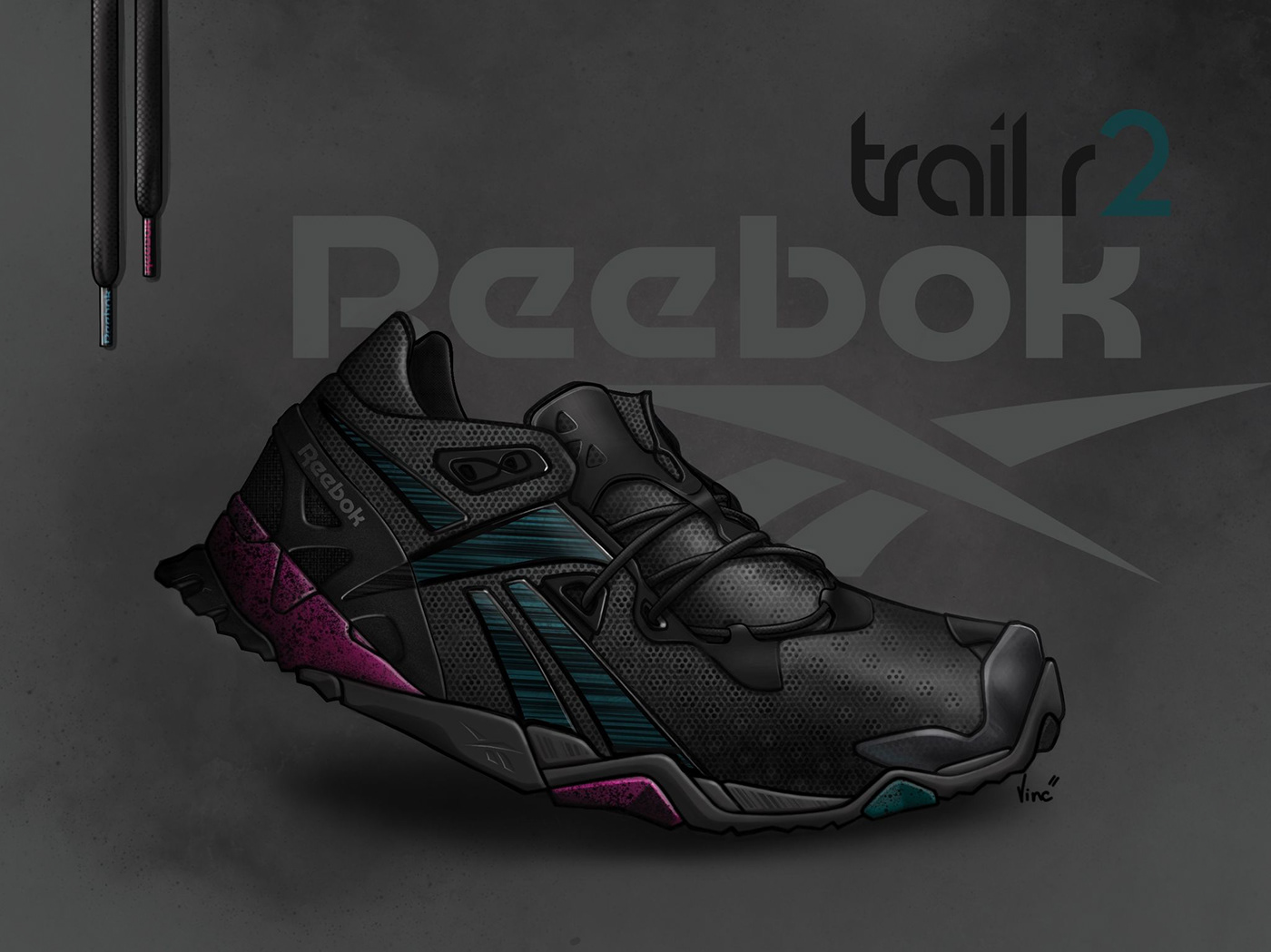 footwear design innovative design Procreate reebok rendering Research Sketches shoes sketch sneakers trail running