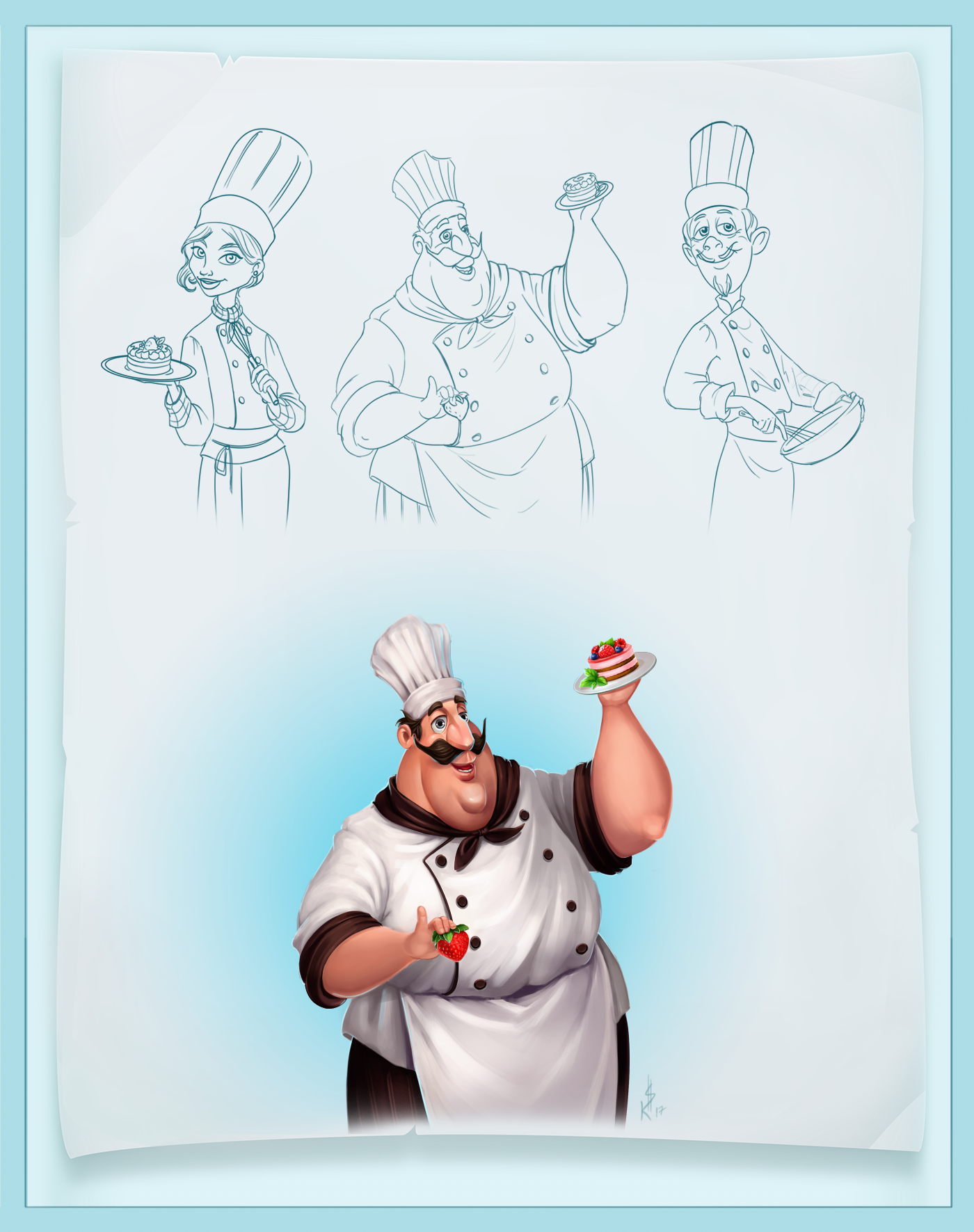 Pastry cook cooker photoshop charachter Game Art concept art ILLUSTRATION 