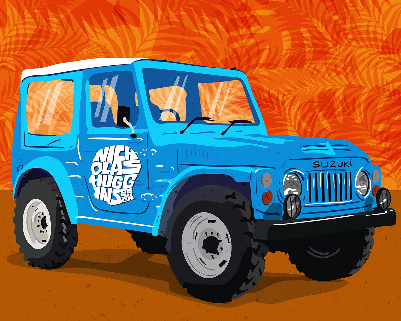 car jeep Suzuki jimny Beachlife islandlife adobe illustrator vehicles