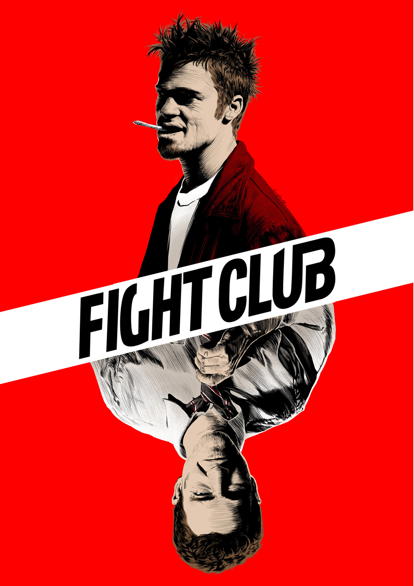 Fightclub comics red blackandwithe paolamorpheus blood Italy Style