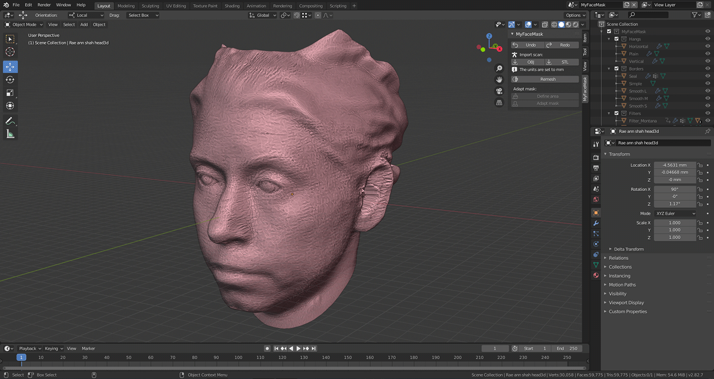 3d printing face mask design product development