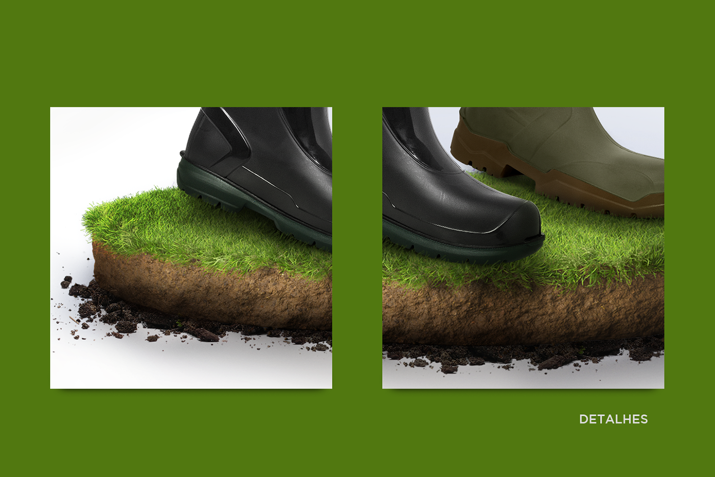 Agronegócio boots Bota Calçado campo grama sapato shoes Verde