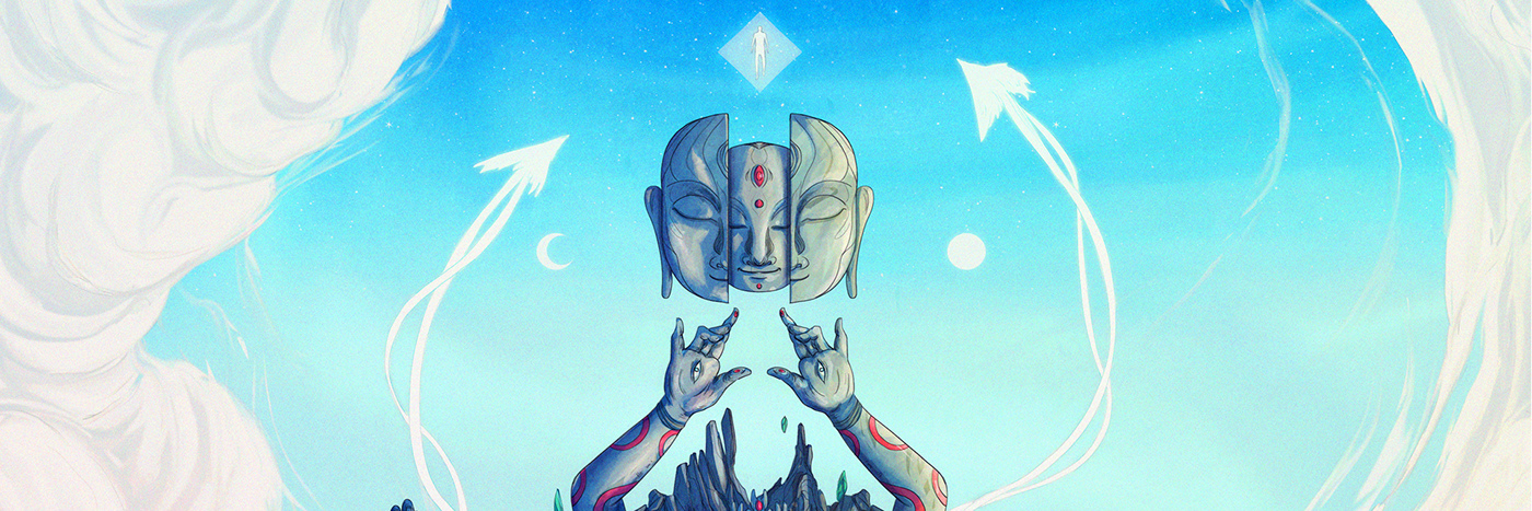 ILLUSTRATION  DigitalIllustration Buddha Scifi spiritual mistical fantasy cover coverart celestial