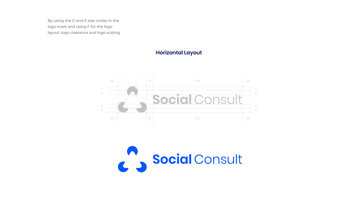 Horizontal layout of the Logo Social Consult