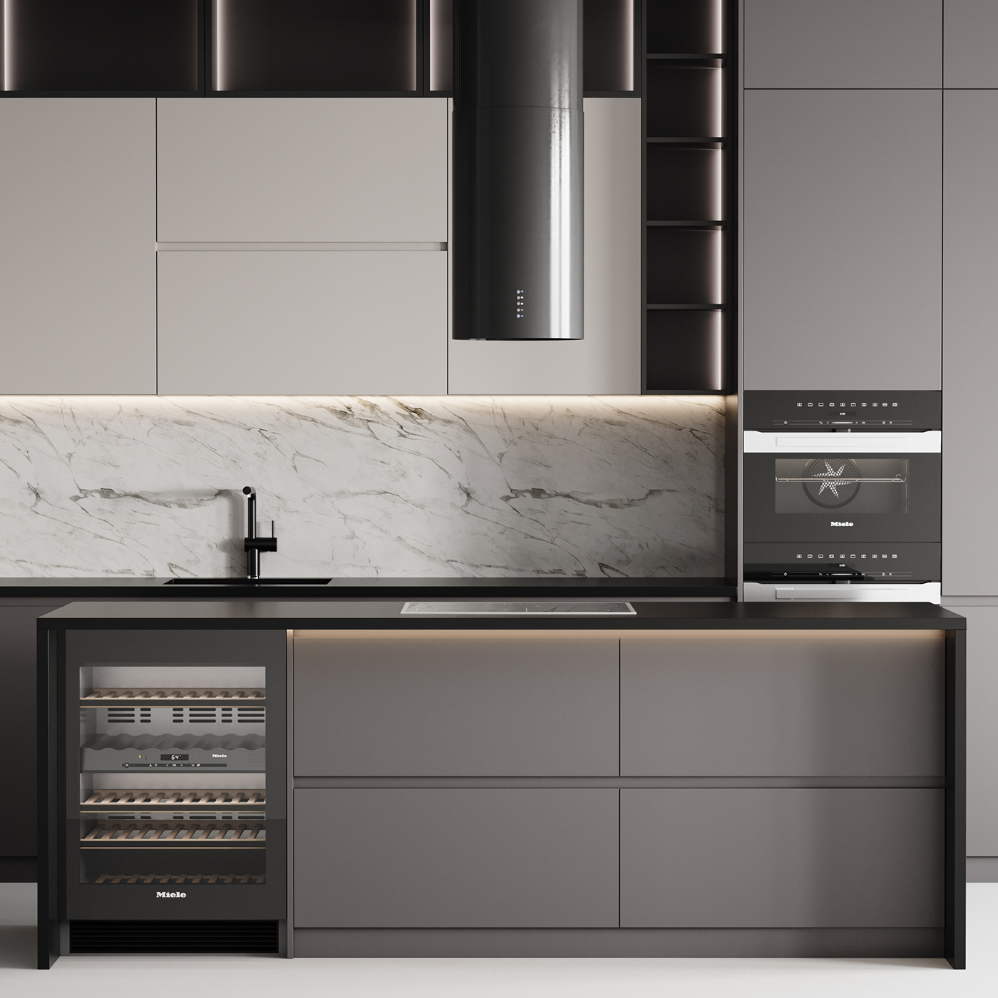 3d modeling 3dmodel archviz corona Interior interior design  kitchen kitchen design modern kitchen Render
