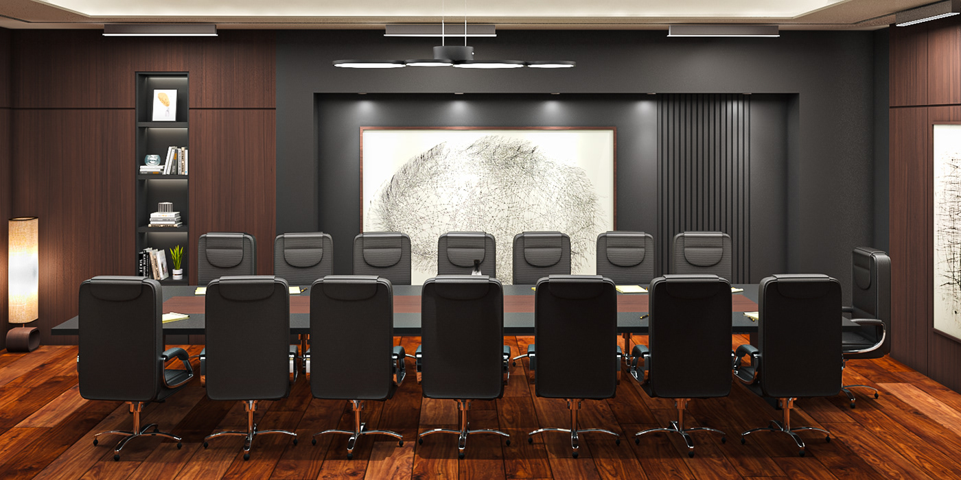 3dmax vray interior design  3ds max modern Interior meeting architecture Render design