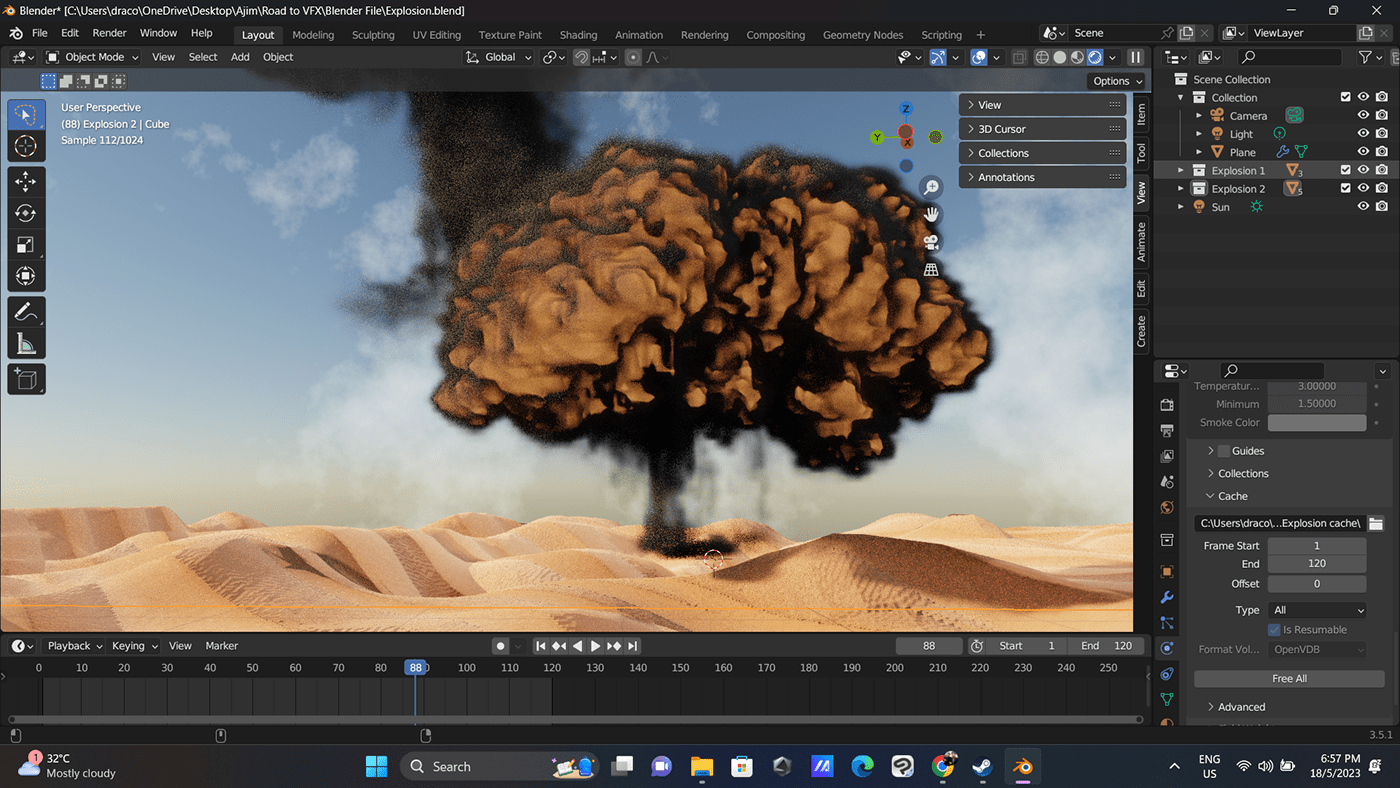 3D 3d modeling simulation Explosion Effect