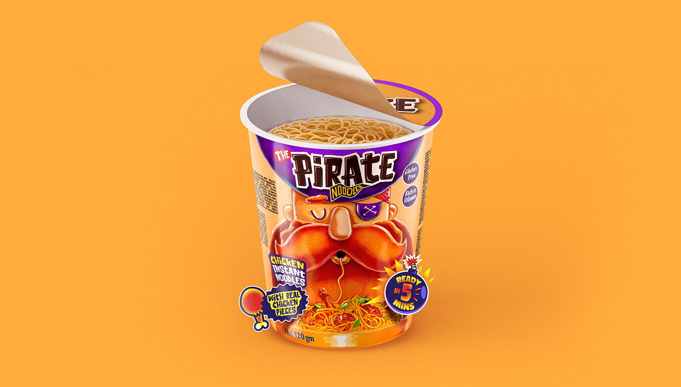 cartoon Food  instant noodles noodles packaging Packaging packaging design packagingdesign design instantfood
