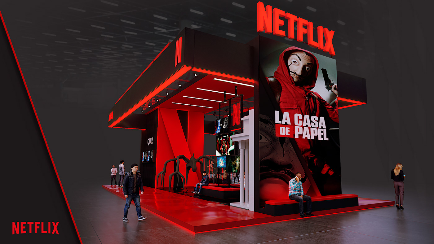 acc booth Comic Con estande Exhibition Stand Design la casa de papel Netflix Stranger Things