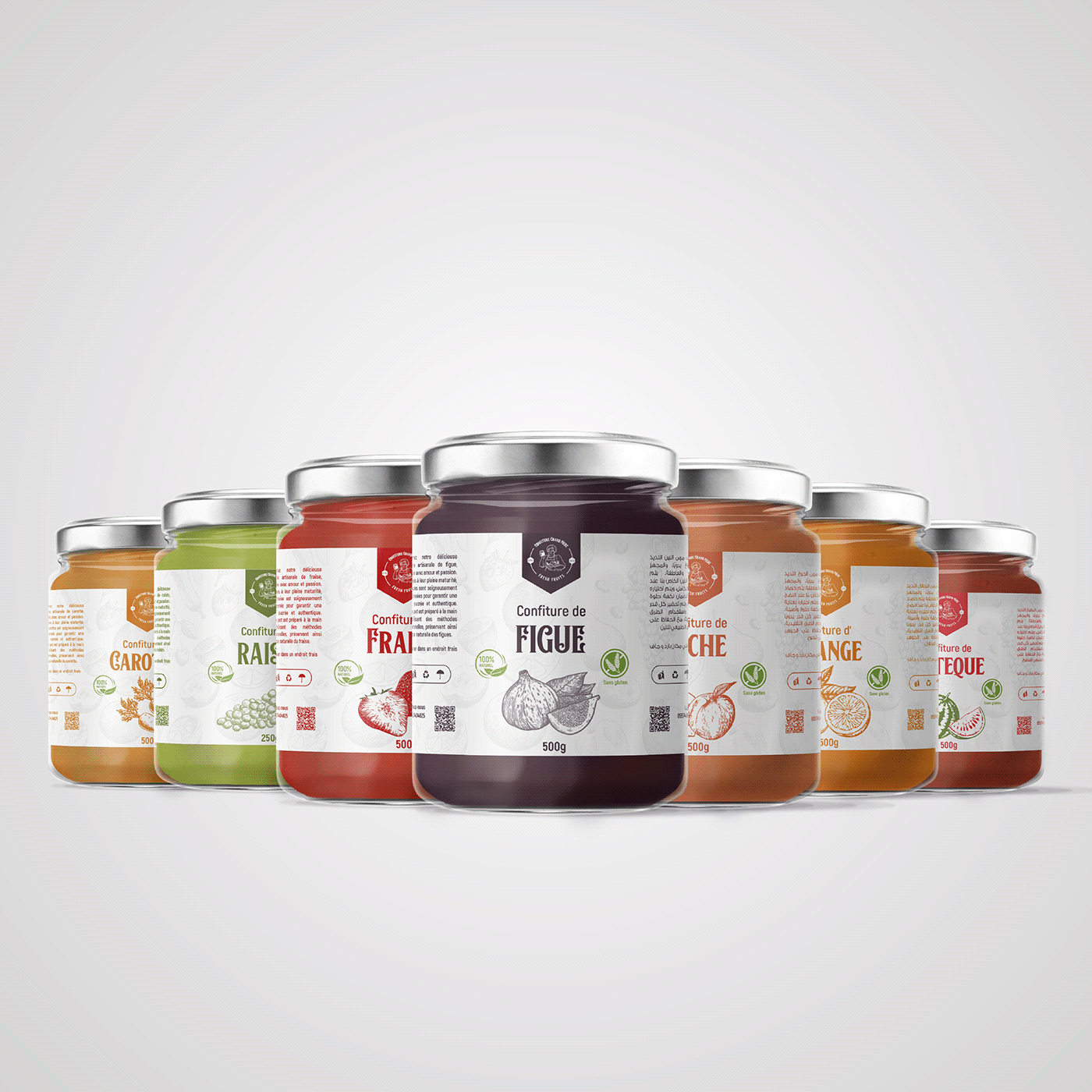 packaging design logodesign confiture Packaging Brand Design fruitjam fruitlogo jamlogo jarpackaging