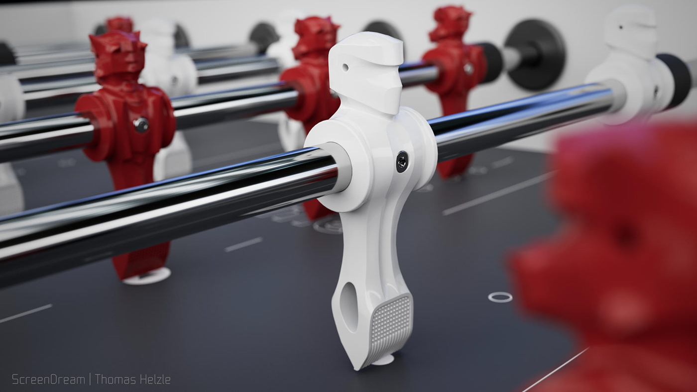 3D cad design injection moulding Kicker manufacturing product design  sculpture tablefootball