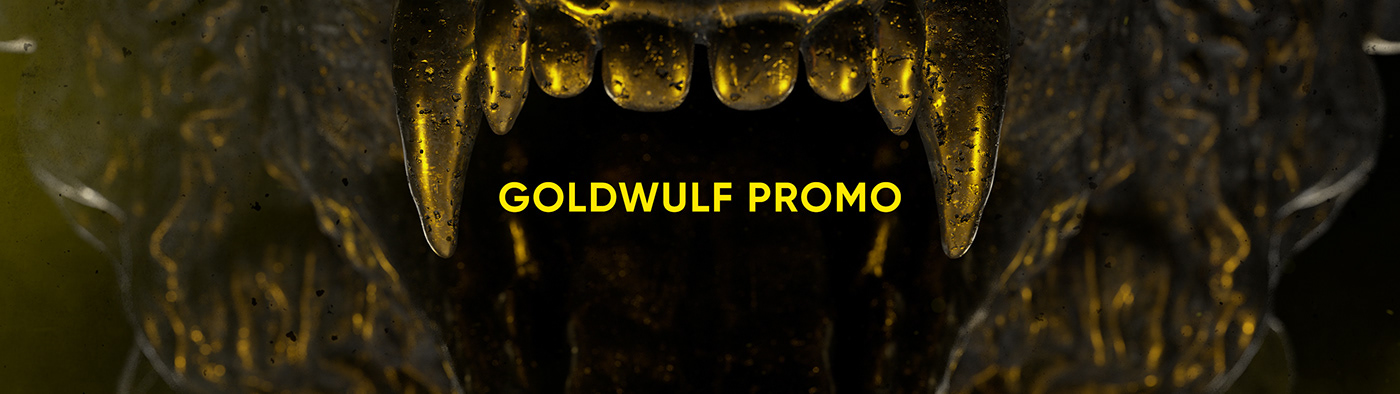 black c4d dark gold goldwulf logo redshift suspense wolf wulf