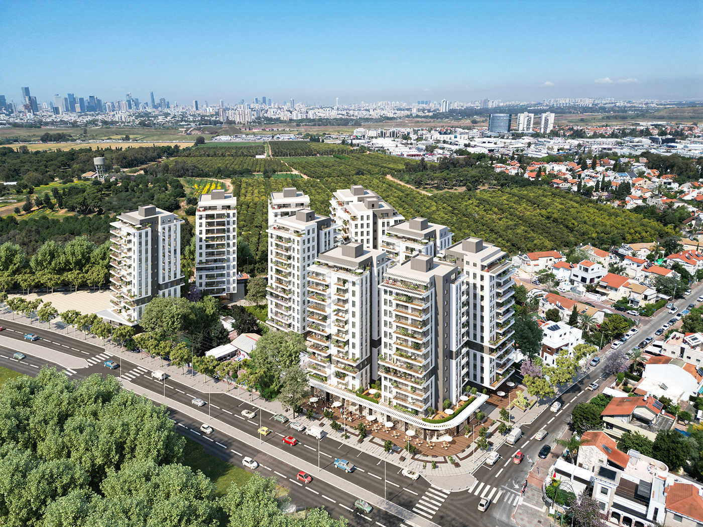 residential building exterior architecture visualization archviz Render 3ds max corona israel