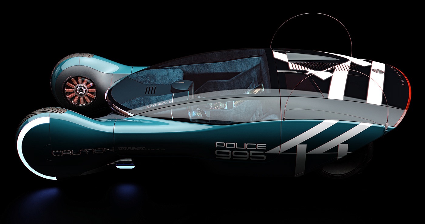 3D Autodesk automotive   blade runner car design CGI keyshot Render Vehicle Design