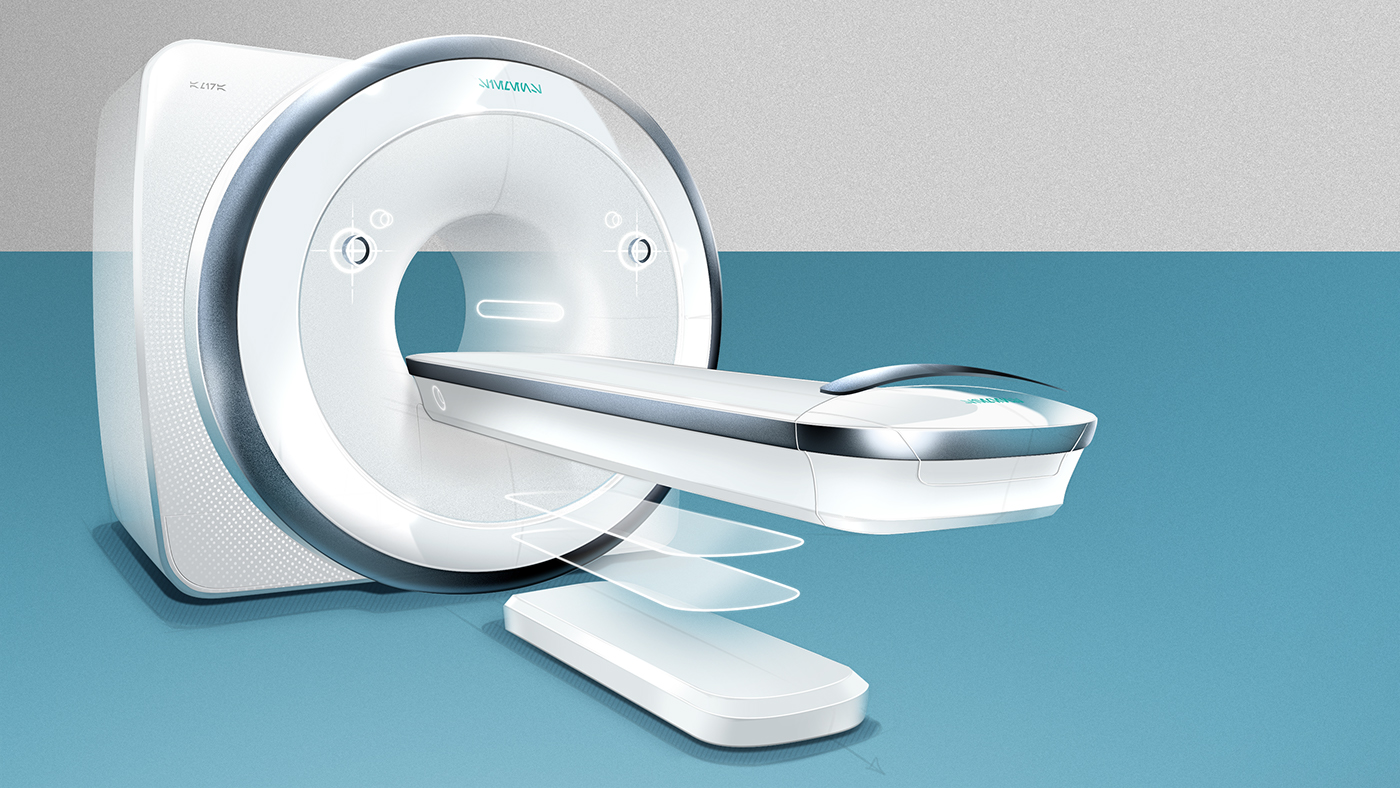 mri medical healthcare scanner sketches 3D Rendering hospital patient human centered design doctor