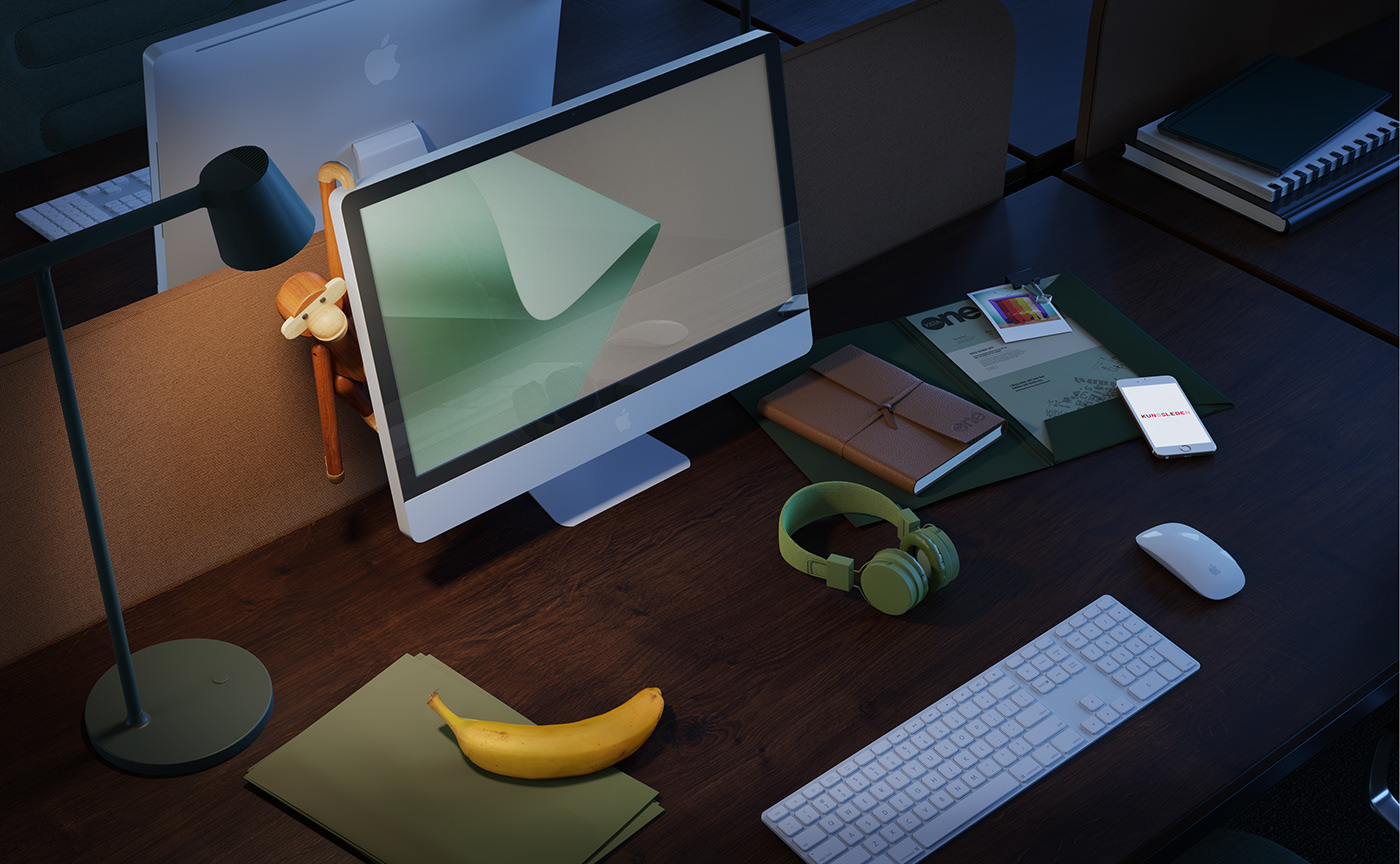architecture Office workspace led Bananas interior design  moodboard ananas monkey