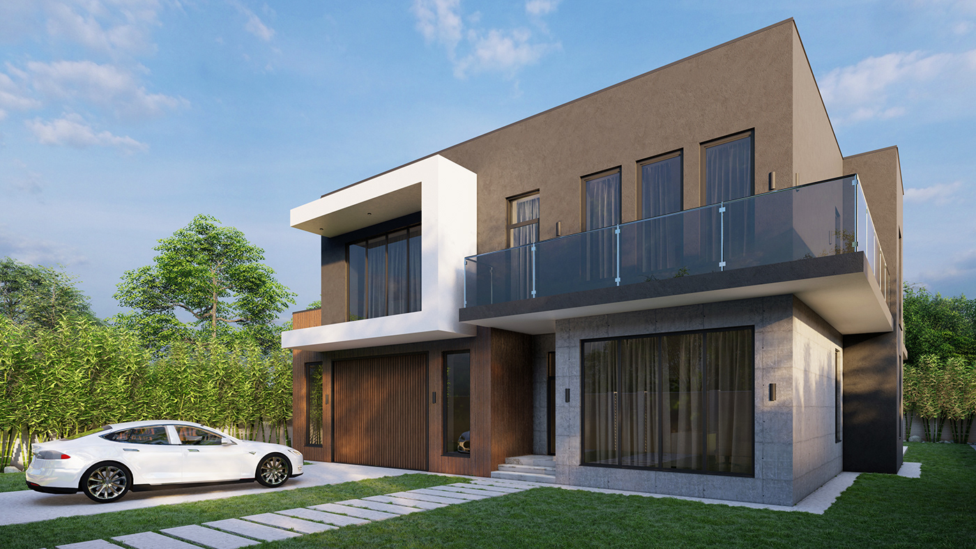 ArchiCAD architecture archviz exterior house landcape lumion modernhouse Render visualization