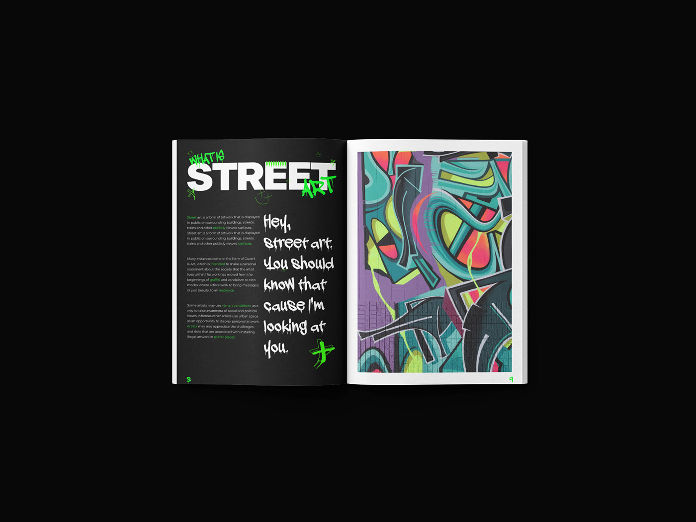 design editorial editorial design  Graffiti InDesign Layout magazine Magazine design streetart typography  