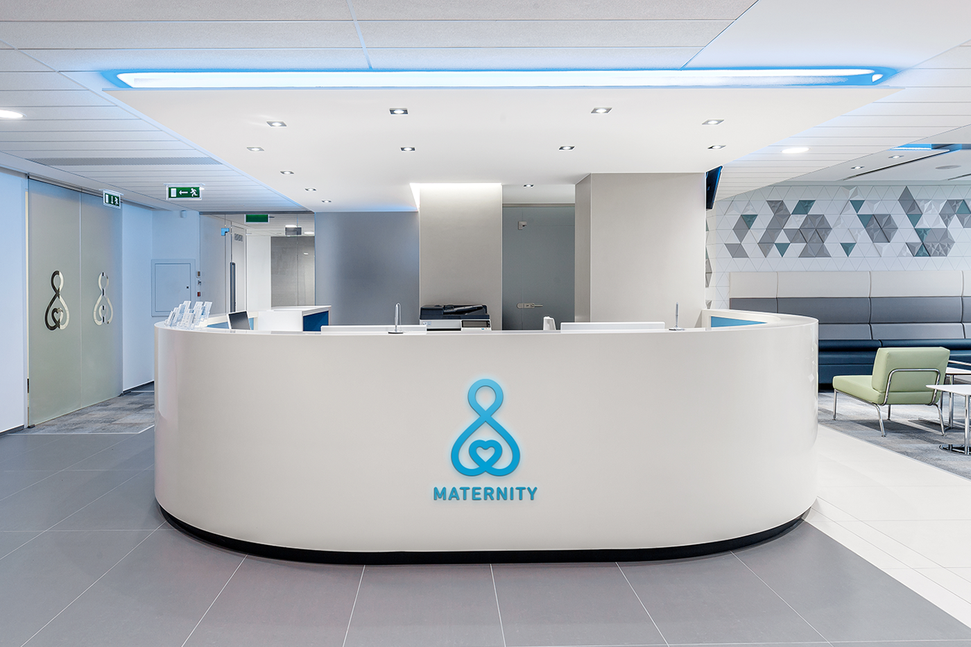 maternity Private clinic Private Hospital icons singage system Interior Gynaecology birth art direction  budapest