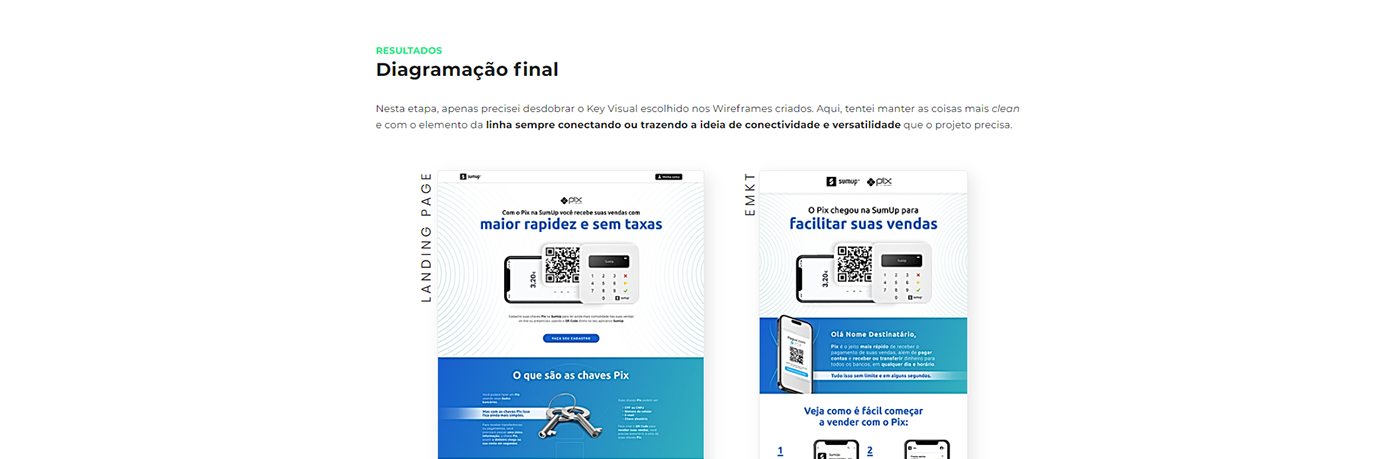 ux UI design pix sumup landing page Website Design Figma emkt email marketing