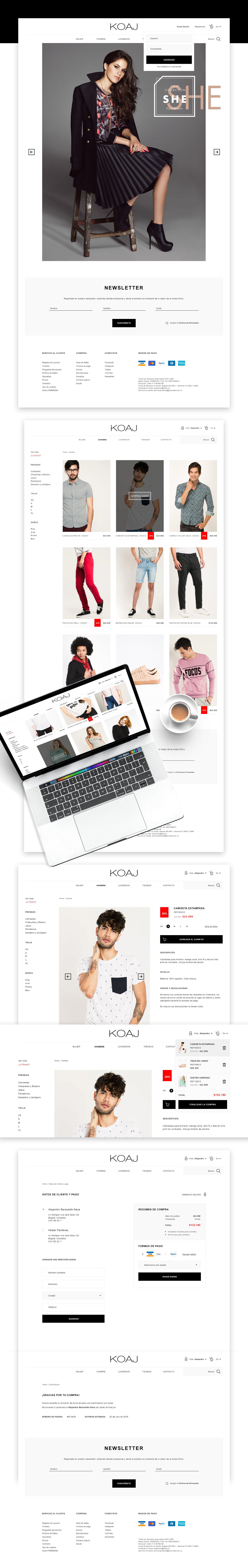 Website ux UI Ropa moda
