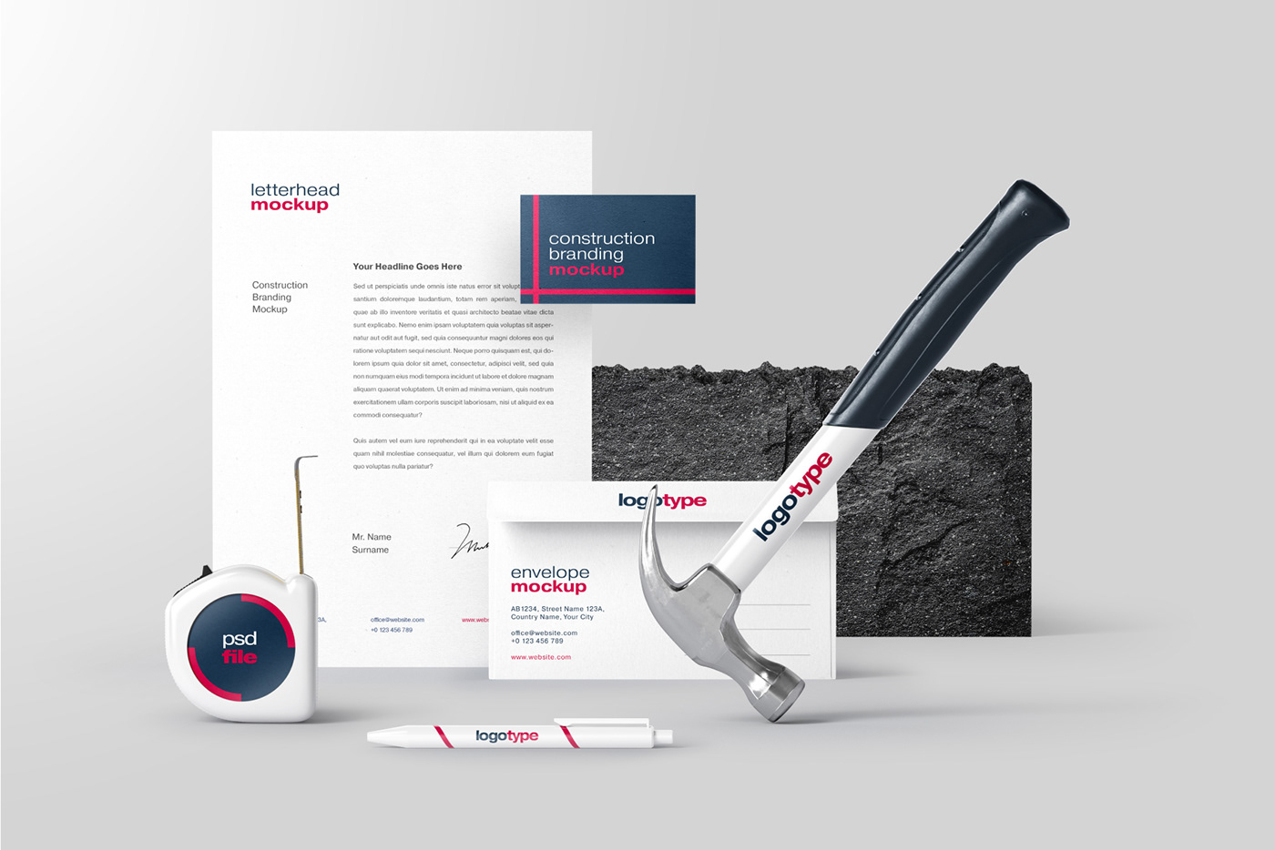 Free Construction Branding Mockup Bundle on Behance