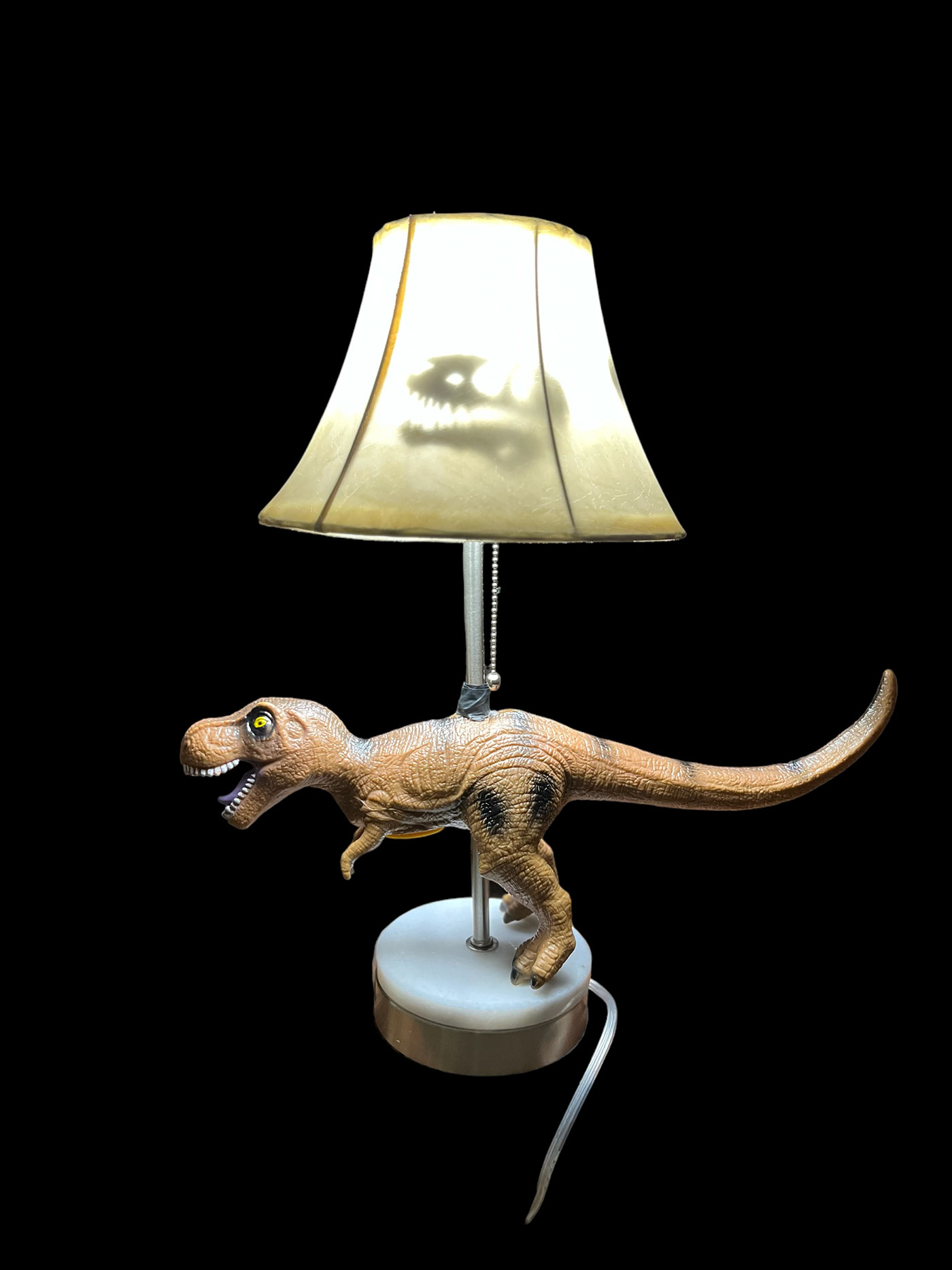 Dinosaur trex kids toy repurposed Lamp Dinosaur lamp