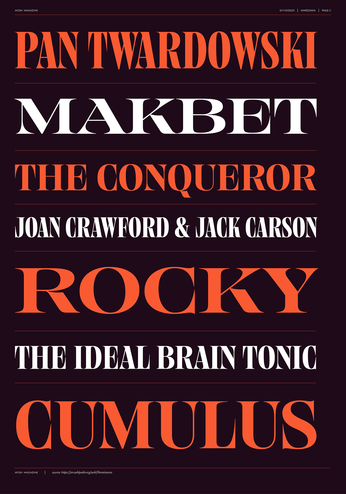 Variable Font MACHALSKI type design typography   experimental Classical poster woodtype orange Afish