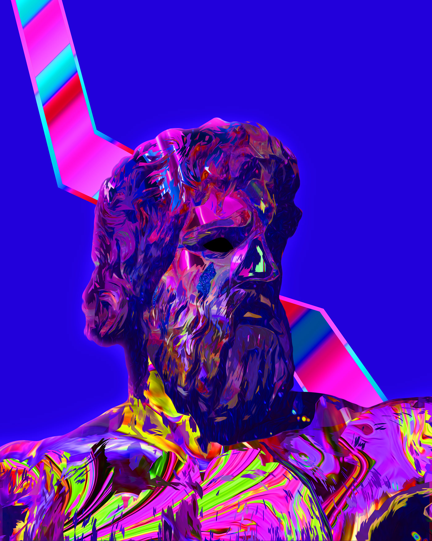 abstract art Glitch glitchy graphic greek lsd photoshop statue trippy