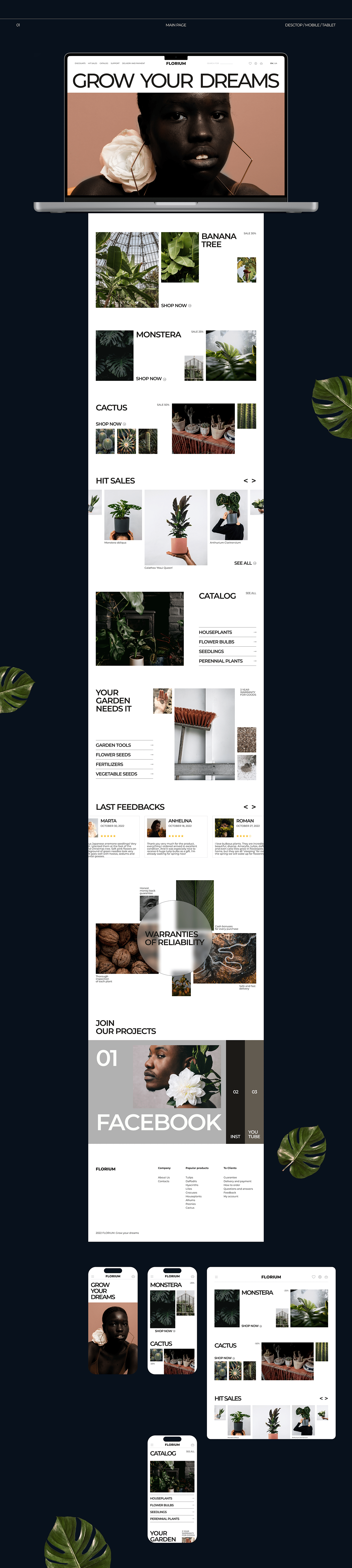 Ecommerce Flowers mobile redesign site store UI/UX Web Website