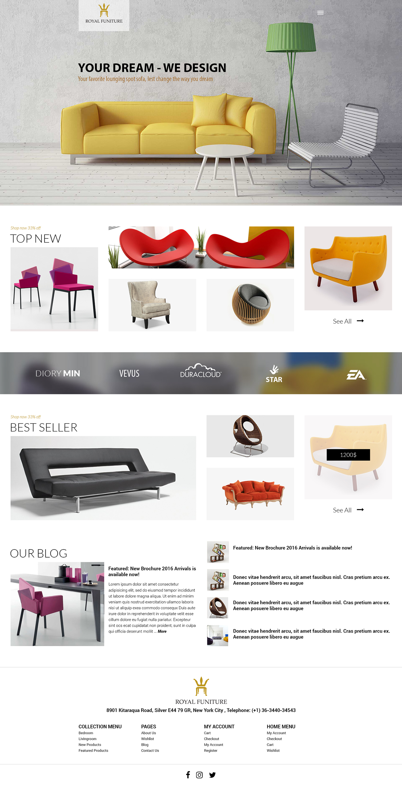 Furniture Website Unique design funiture Unique clearn Website jotran White