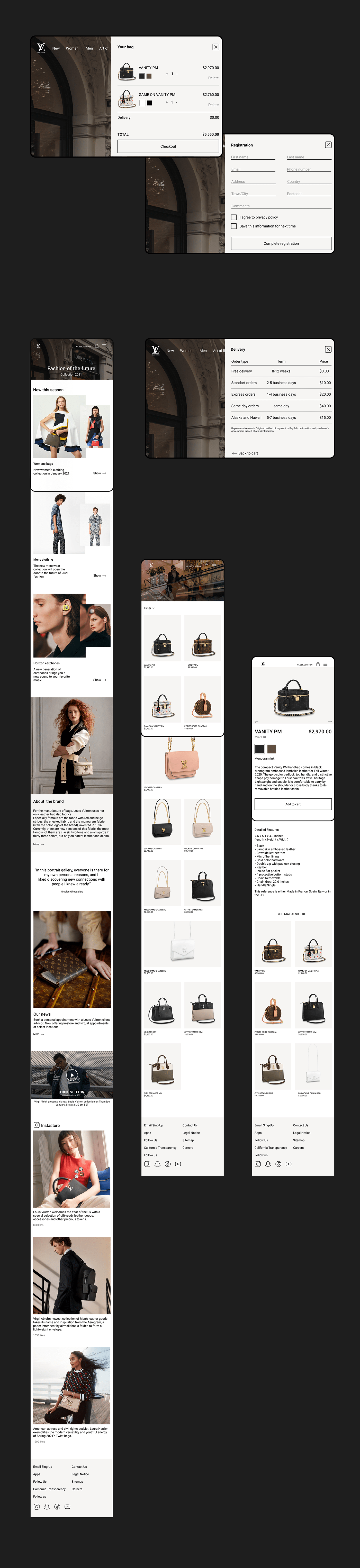 e-commerce Fashion  online store redesign shop UI/UX uprock Web Louis vuitton