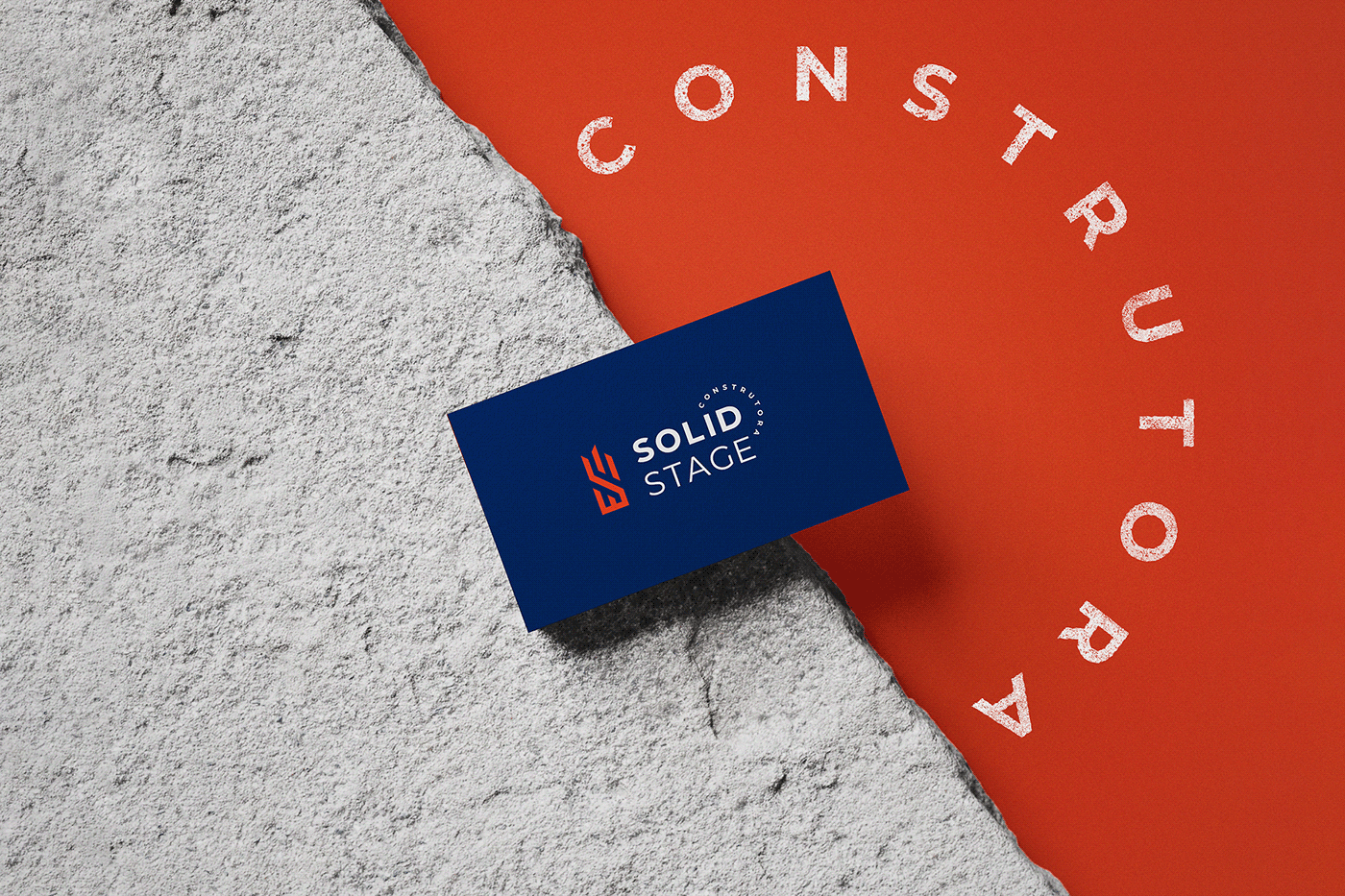 construction company logo Logotipo Solid Stage brand visual identity construction visual brand