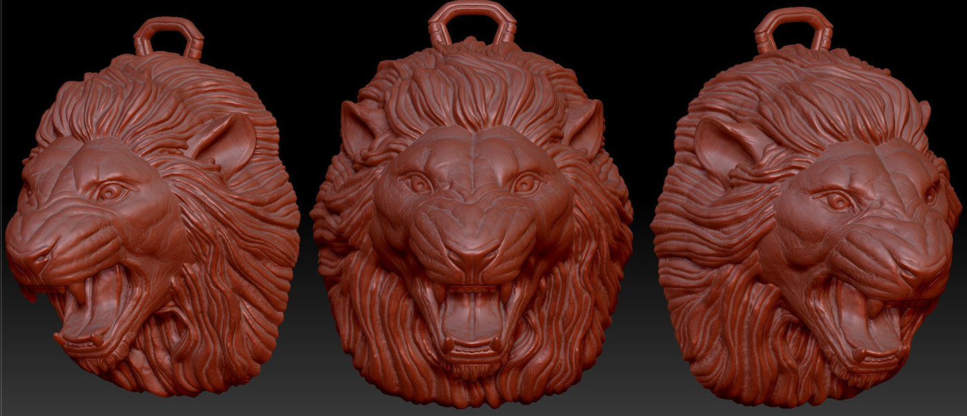 3d print lion pendant Sculpt Zbrush