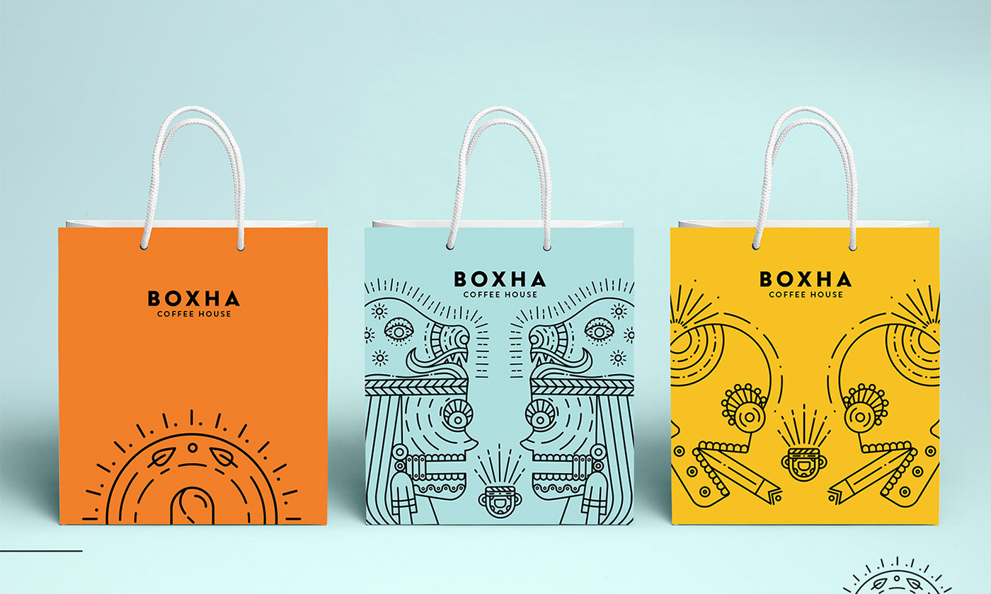 Coffee cafe boxha Packaging package branding  Mexican Maya brand identity