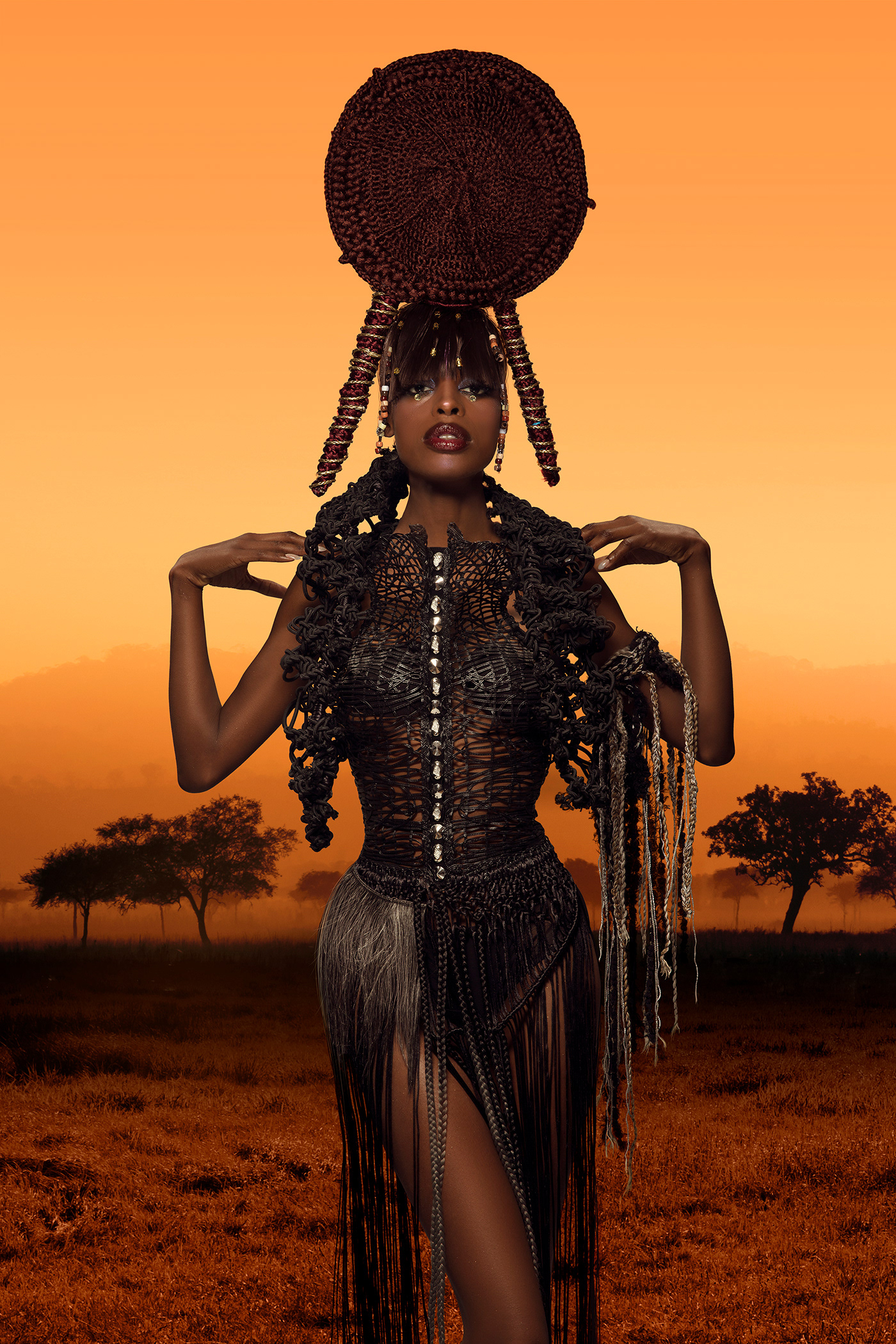 retouch Fashion  costume africa Carnival hair