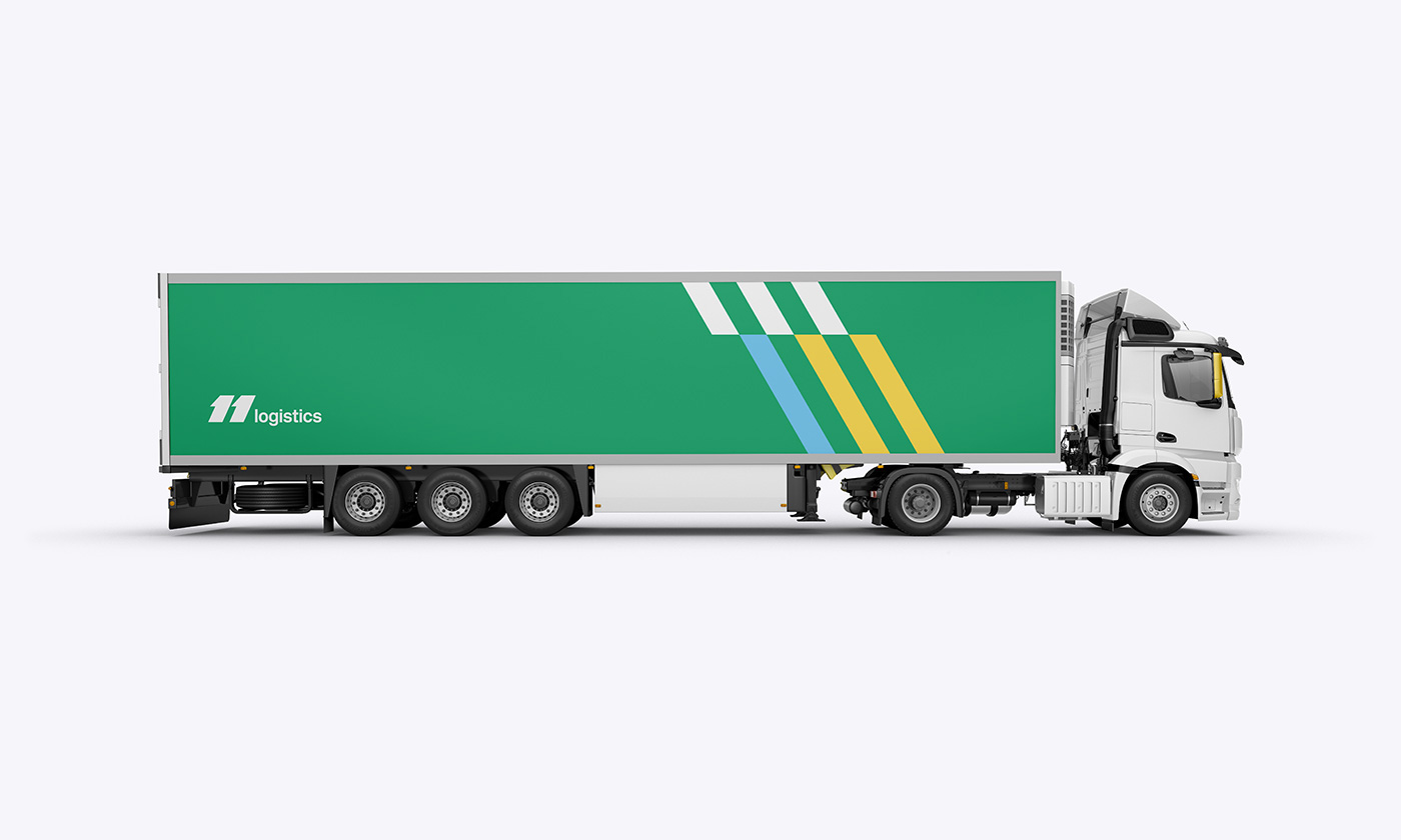 brand logo green yellow blue Transport logistic germany Necon identity