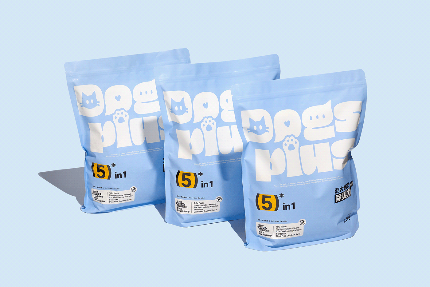 Cat Packaging blue Cat Litter Pet identity dog visual identity