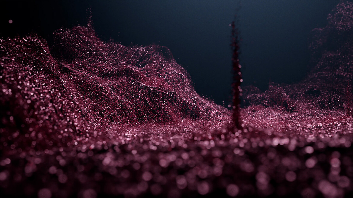 game awards design animation  Procedural Glitch dark process red particles simulation