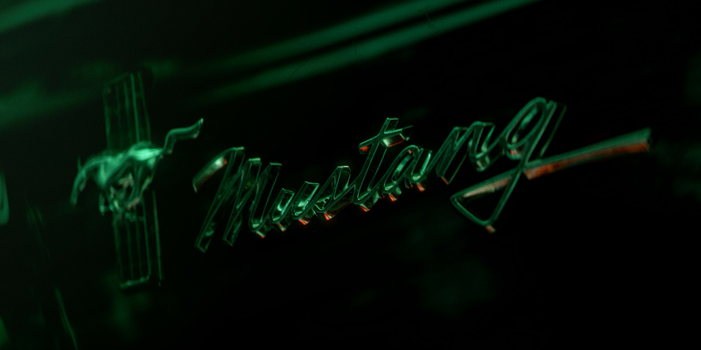 3d render of a Ford Mustang badge