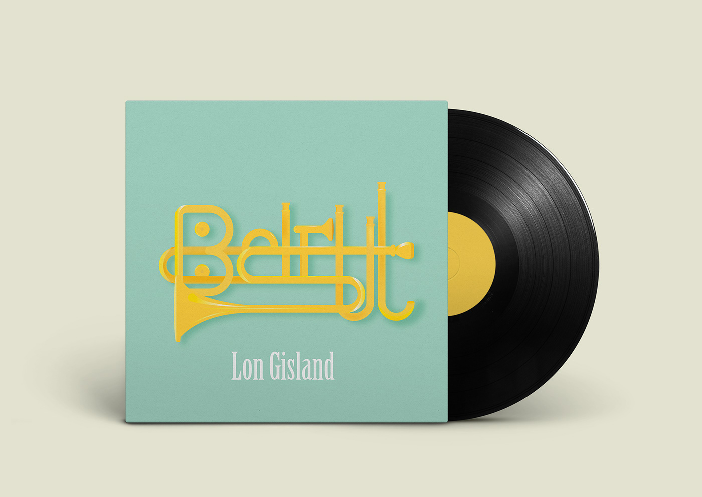 album art design vinyl music typography   ILLUSTRATION  vector trumpet